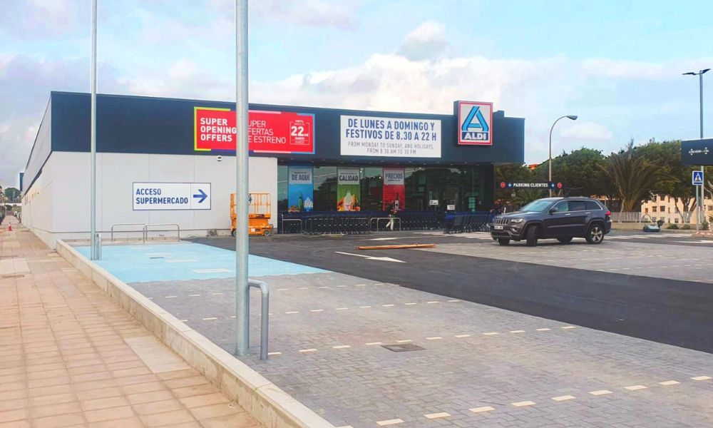 Dinámica Construcción lleva a cabo la construcción del nuevo supermercado ALDI, ubicada en Arrecife, Lanzarote.